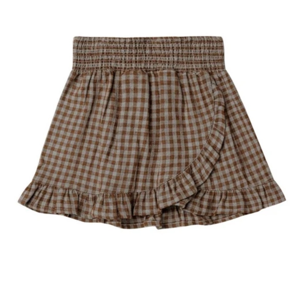 Rylee and Cru wrap ruffle skirt || gingham toddler girl size 2-3Y